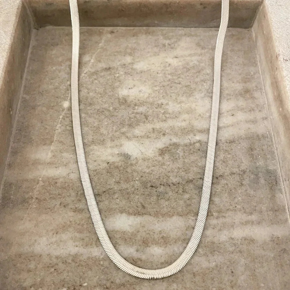925 Sterling Silver Snake Chain Necklace Herringbone Necklace Chain 4 MM - Picture 1 of 6